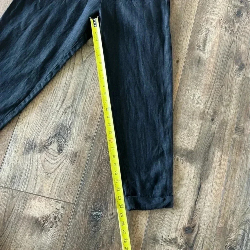 Reformation Pants Foldover Waistband Pleated Cuffed Hem Pockets Size 4 Black